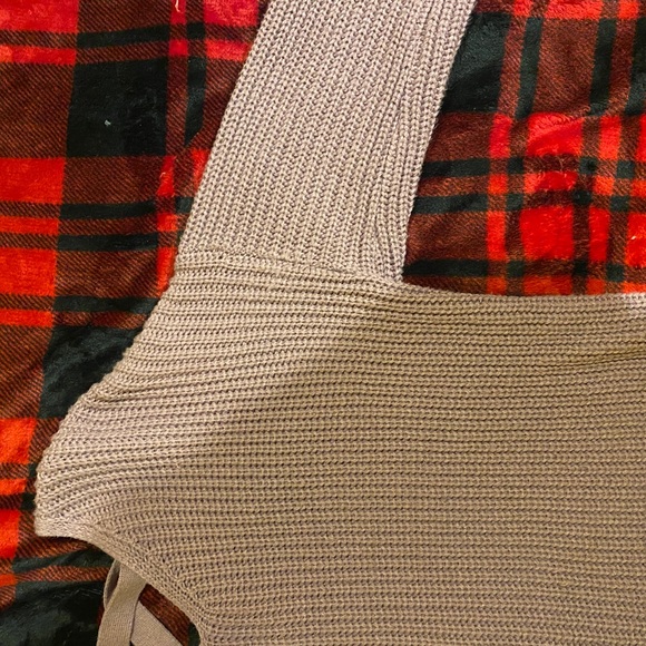 purple sweater with lace tie back - Picture 2 of 4